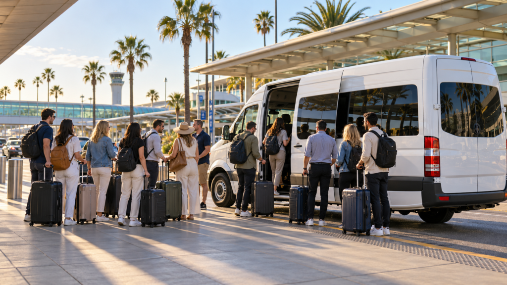 Moving a Group of Twelve From San Diego Airport: One Van or Four Cars?